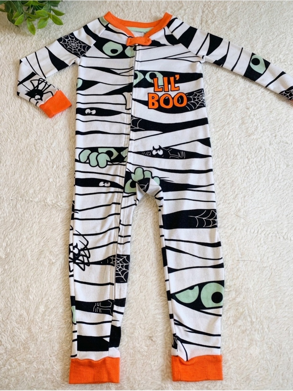 Celebrate Halloween Mummy Footless Romper / Pajamas 18M